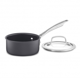 Cuisinart Dishwasher-Safe Anodized 1-Quart Saucepan with Tempered Glass Cover